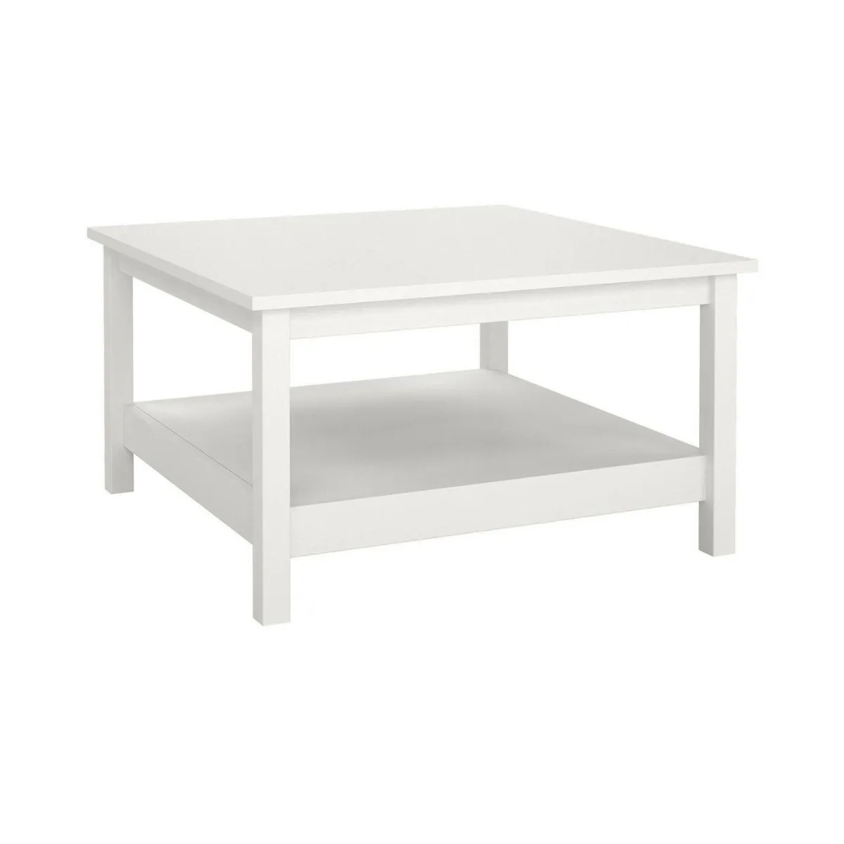 Tavolini Da Salotto > Dmora Tavolino salotto quadrato 81x81x45h cm - Casato Bianco