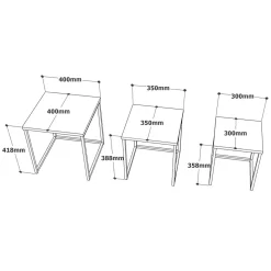 Tavolino salotto quadrato bianco e oro 40x40x42h cm - Collio