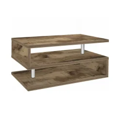 Tavolini Da Salotto|Salotto > Dmora Tavolino salotto rettangolare acero 90x55x41h cm - Natalia Marrone Acero