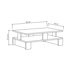 Tavolino salotto rettangolare antracite 80x50x27h cm - Telescopio