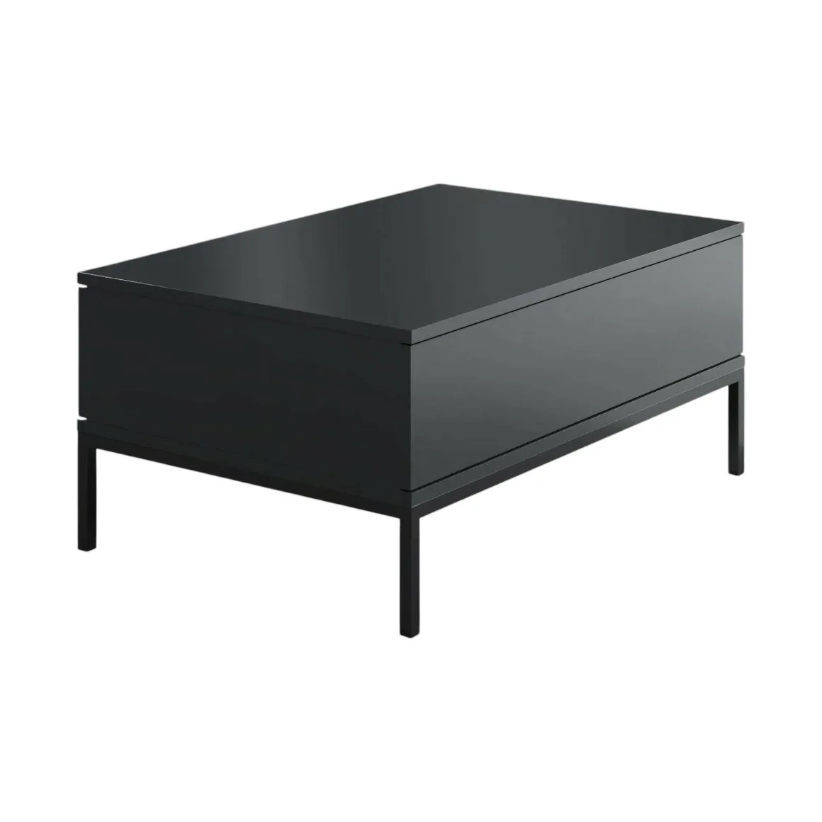 Tavolino salotto rettangolare antracite e nero 90x60x40h cm - Vespero