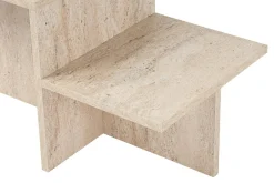 Tavolini Da Salotto|Salotto > Dmora Tavolino salotto rettangolare 105x45x55h cm con piano elevabile - Aspra Bianco
