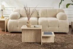 Tavolini Da Salotto|Salotto > Dmora Tavolino salotto rettangolare 105x45x55h cm con piano elevabile - Aspra Bianco