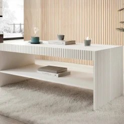 Tavolino salotto rettangolare bianco 120x56x50h cm - Roasio