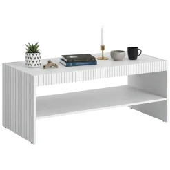Tavolino salotto rettangolare bianco 120x56x50h cm - Roasio