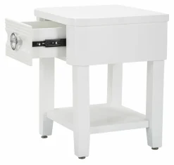 Tavolino salotto rettangolare bianco 45x40x54h cm con 1 cassetto - Guru