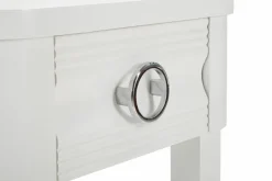 Tavolino salotto rettangolare bianco 45x40x54h cm con 1 cassetto - Guru