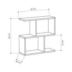 Tavolino salotto rettangolare bianco 60x20x60h cm - Fabrizia