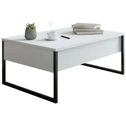 Tavolino salotto rettangolare bianco e nero 90x60x40h cm - Lavinia