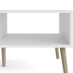 Tavolini Da Salotto > Dmora Tavolino salotto rettangolare bianco e quercia 98x60x43h cm con 1 cassetto - Sfene Marrone, Bianco Quercia