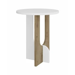 Tavolino salotto rettangolare bianco e rovere 40x40x47h cm - Bret