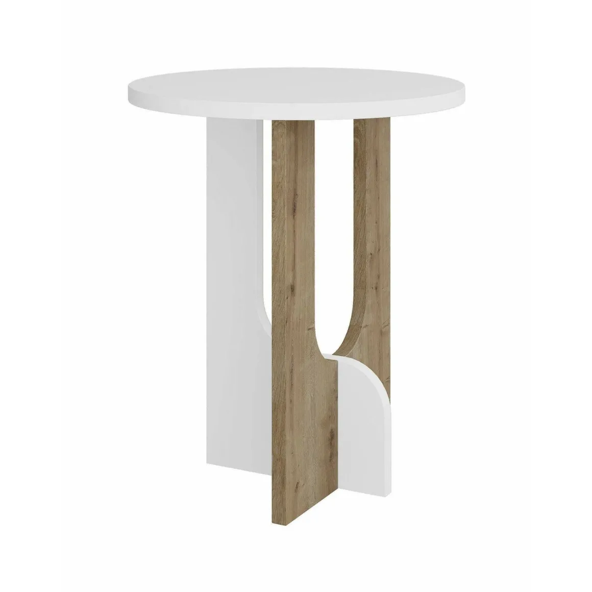 Tavolino salotto rettangolare bianco e rovere 40x40x47h cm - Bret