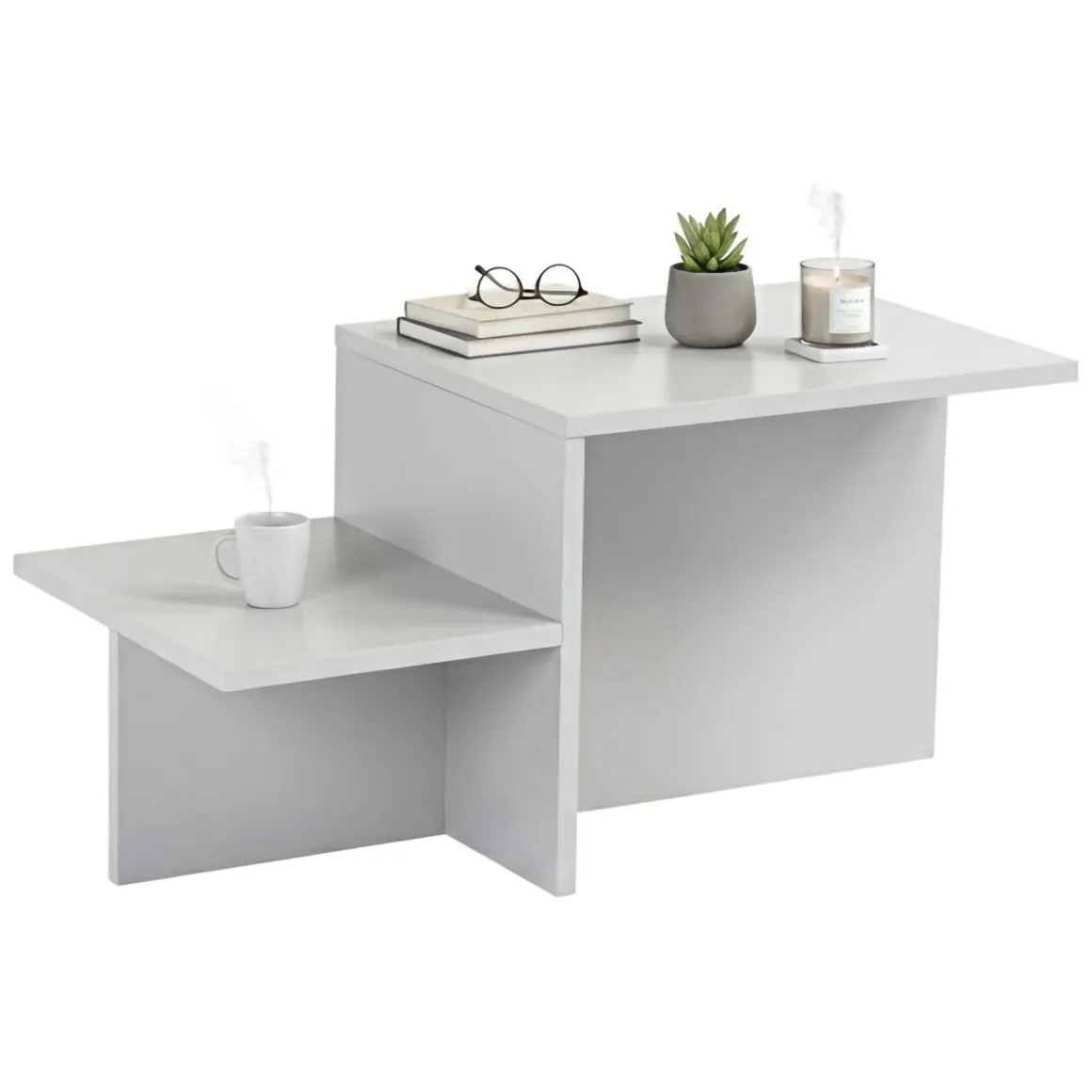 Tavolino salotto rettangolare grigio 80x40x40h cm - Varian