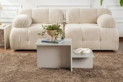 Tavolino salotto rettangolare grigio 80x40x40h cm - Varian