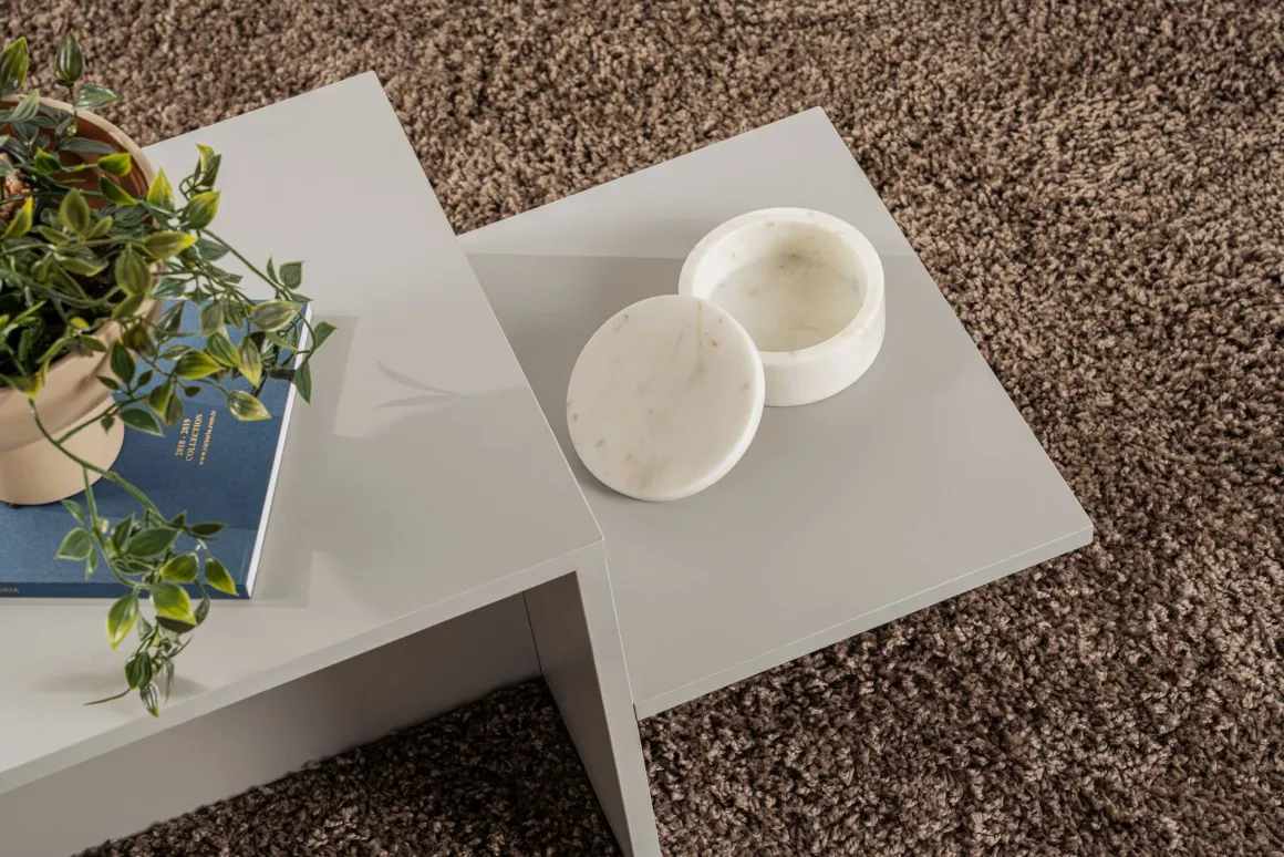 Tavolino salotto rettangolare grigio 80x40x40h cm - Varian