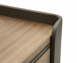 Tavolino salotto rettangolare grigio e marrone 50x41x60h cm con 1 cassetto - Muse