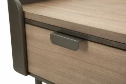 Tavolino salotto rettangolare grigio e marrone 50x41x60h cm con 1 cassetto - Muse