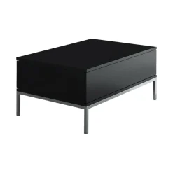 Tavolino salotto rettangolare nero e argento 90x60x40h cm - Vespero