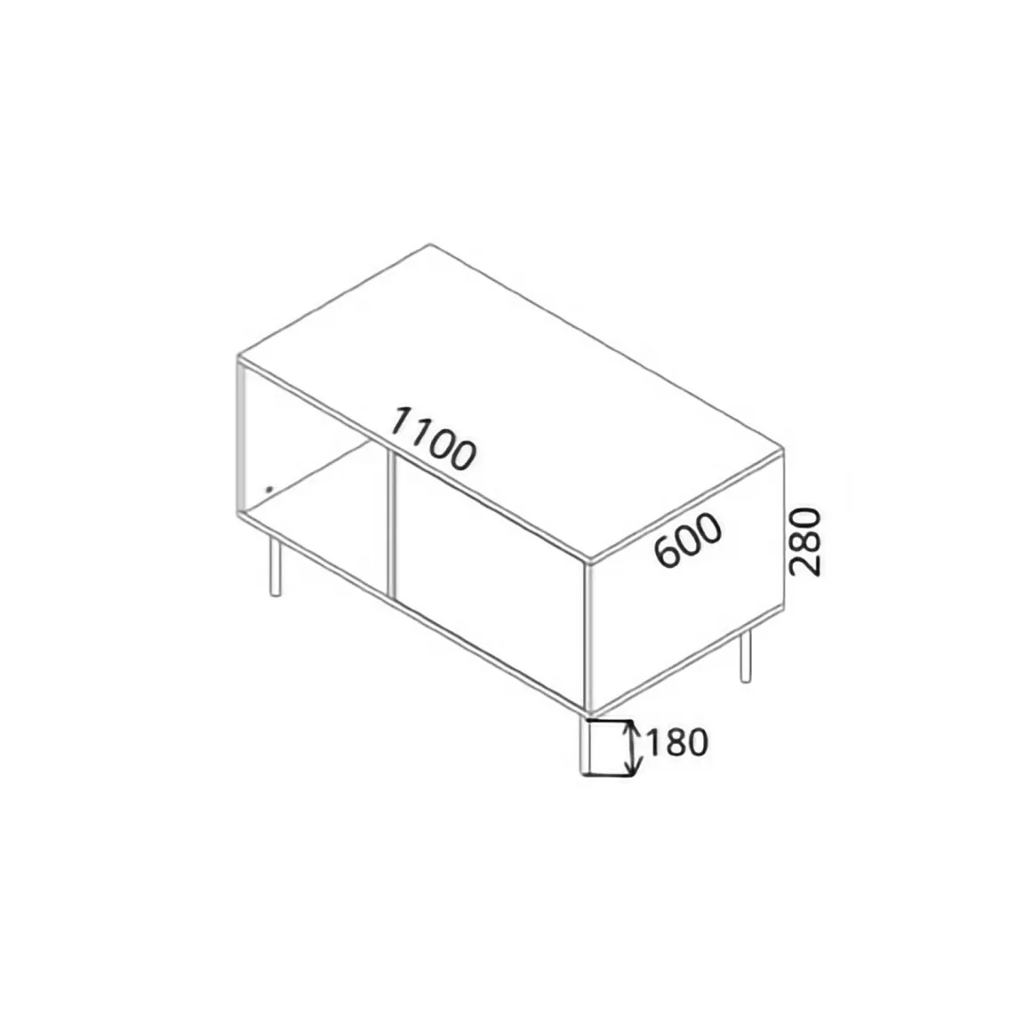 Tavolino salotto rettangolare nero e oro 110x60x46h cm - Sersale