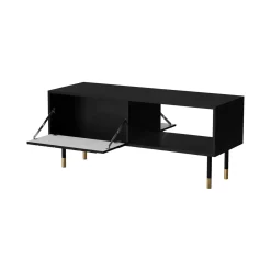 Tavolino salotto rettangolare nero e oro 110x60x46h cm - Sersale