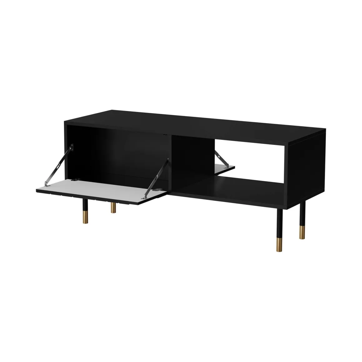 Tavolino salotto rettangolare nero e oro 110x60x46h cm - Sersale
