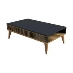 Tavolini Da Salotto|Salotto > Dmora Tavolino salotto rettangolare noce e bianco 105x60x32h cm - Gru Bianco, Marrone Noce