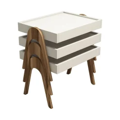 Tavolini Da Salotto > Dmora Tavolino salotto rettangolare noce e nero 105x60x34h cm - Canazei Nero Marmo, Marrone Noce