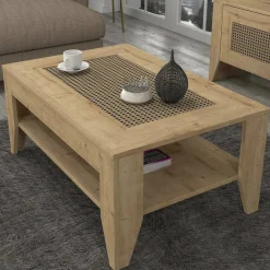 Tavolini Da Salotto|Salotto > Dmora Tavolino salotto rettangolare quercia e antracite 30x40x57h cm - Orione Nero Antracite, Marrone Quercia