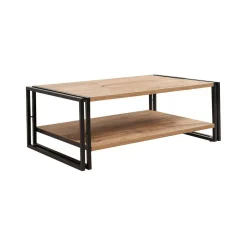 Tavolino salotto rettangolare quercia e nero 110x70x40h cm - Gioacchina