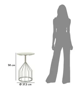 Tavolini Da Salotto > Dmora Tavolino salotto rotondo 37x37x58h cm - Calepio Argento