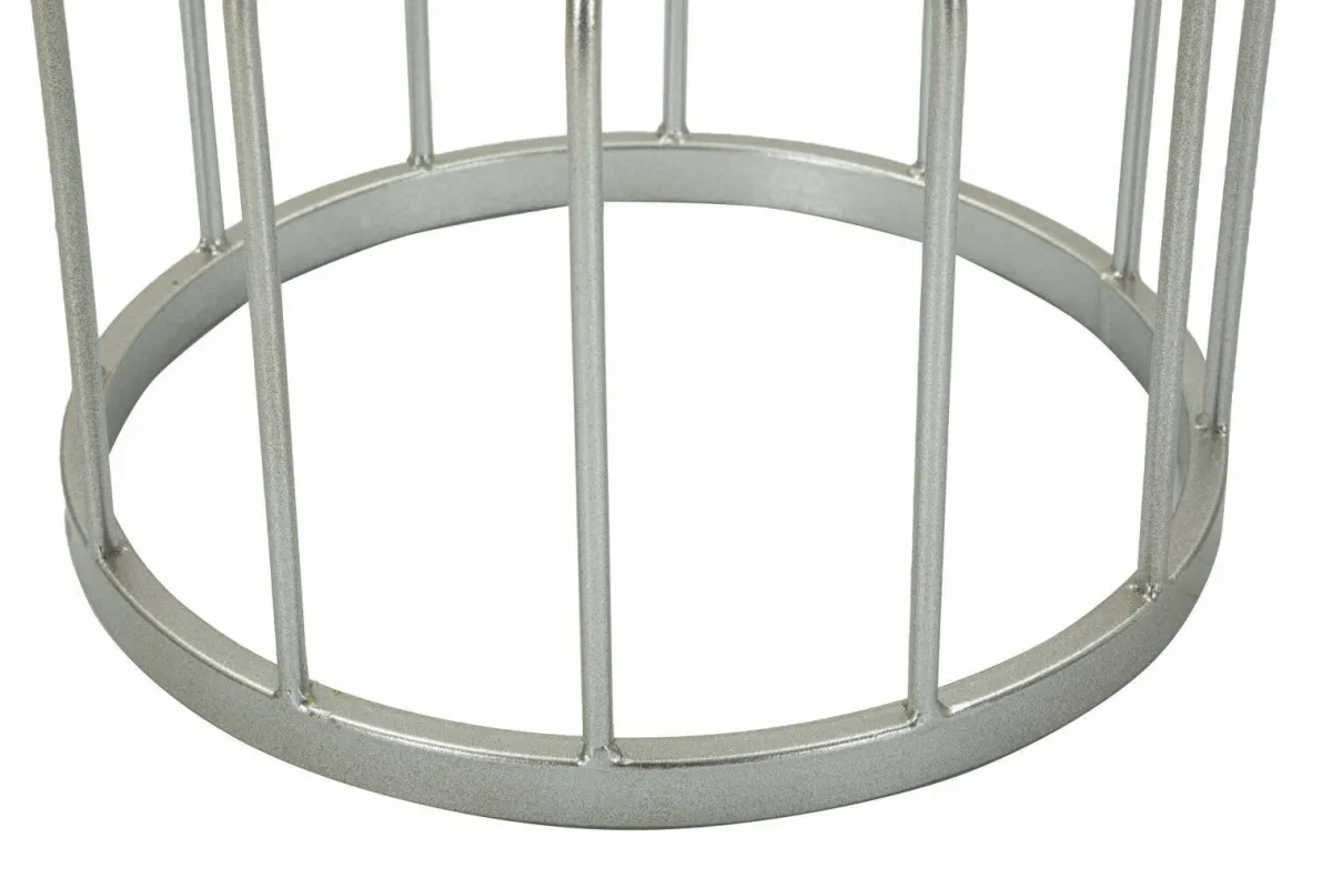 Tavolini Da Salotto > Dmora Tavolino salotto rotondo 37x37x58h cm - Calepio Argento