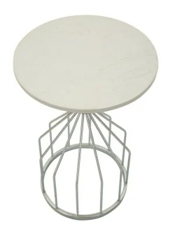 Tavolini Da Salotto > Dmora Tavolino salotto rotondo 37x37x58h cm - Calepio Argento