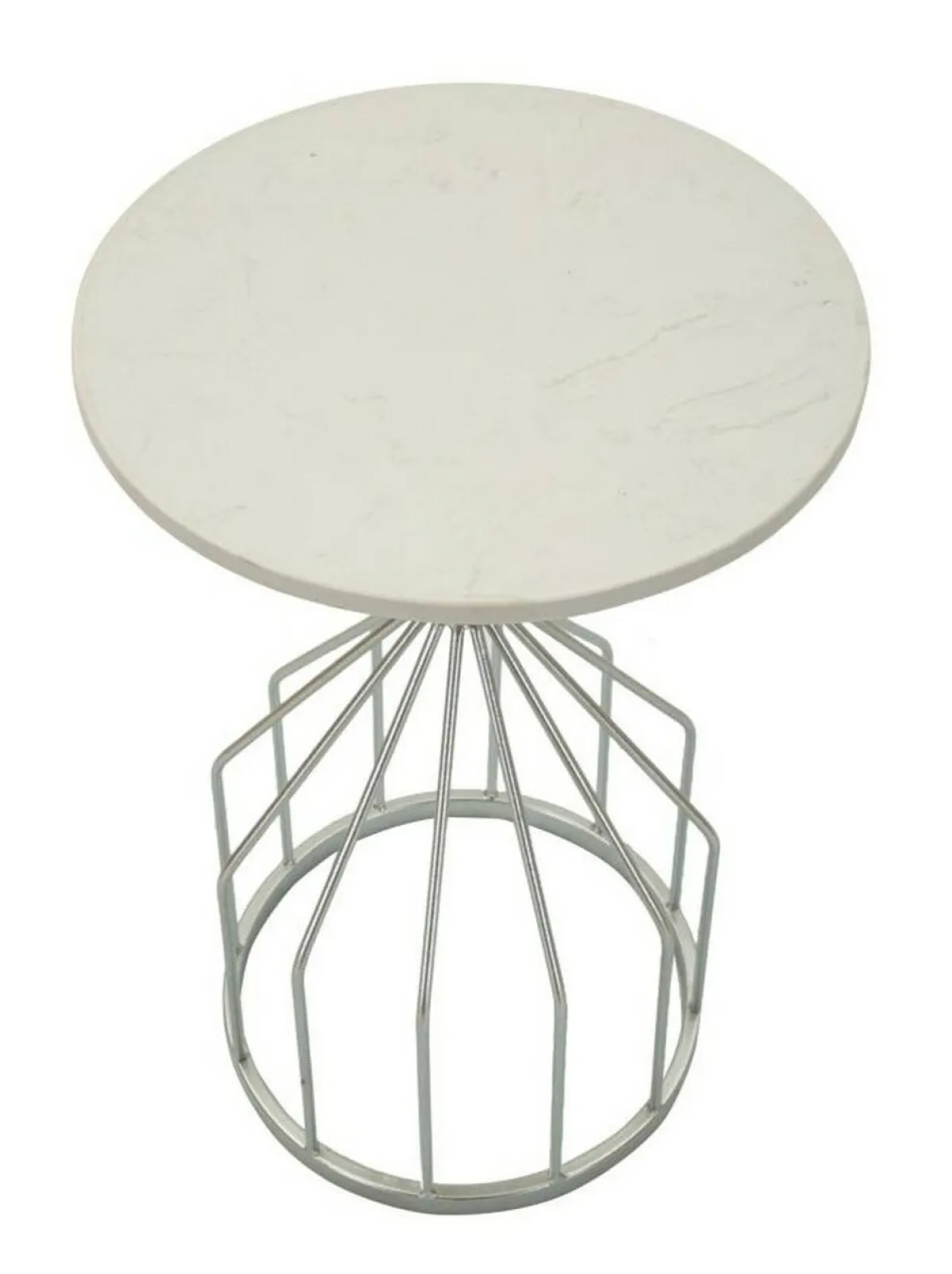 Tavolini Da Salotto > Dmora Tavolino salotto rotondo 37x37x58h cm - Calepio Argento