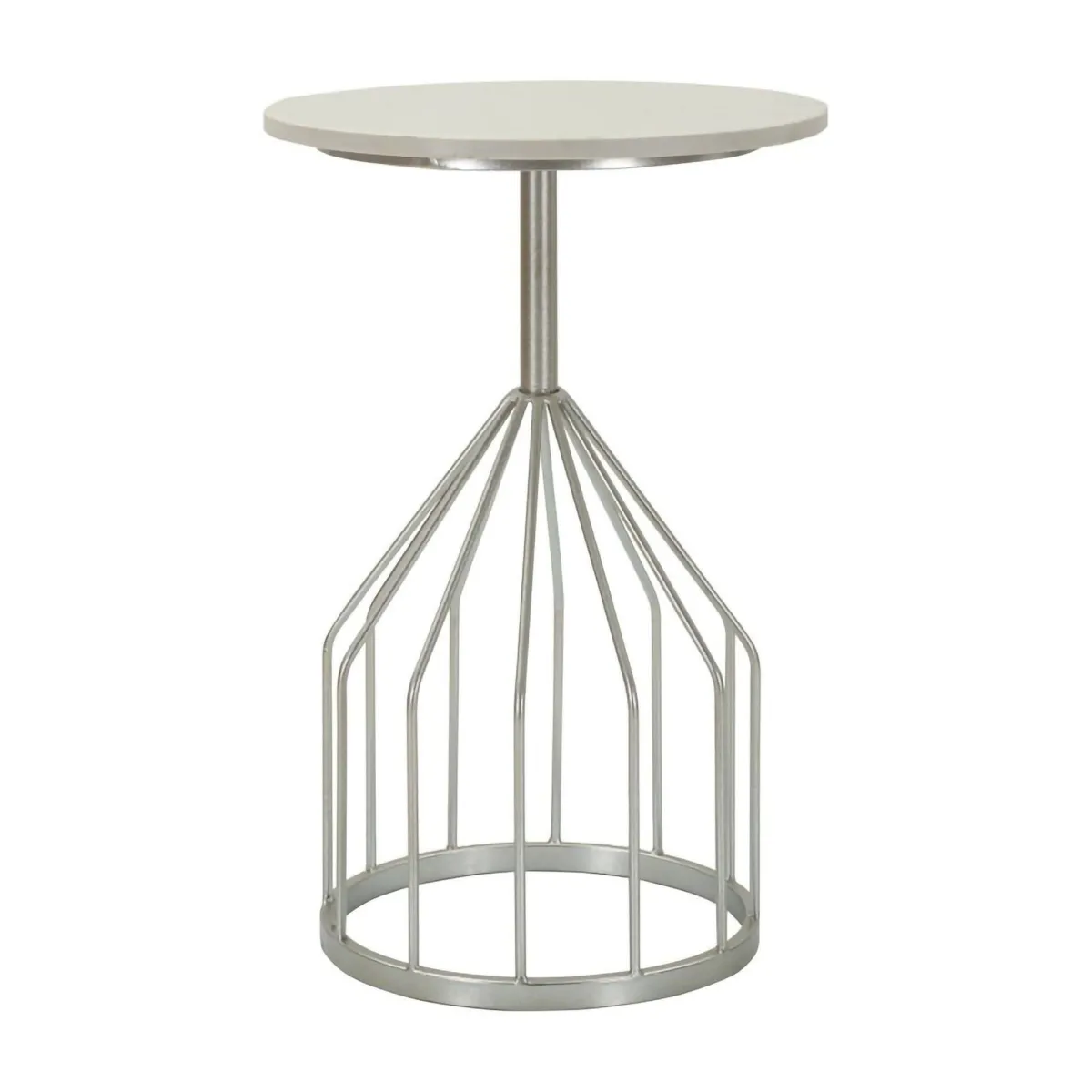 Tavolini Da Salotto > Dmora Tavolino salotto rotondo 37x37x58h cm - Calepio Argento