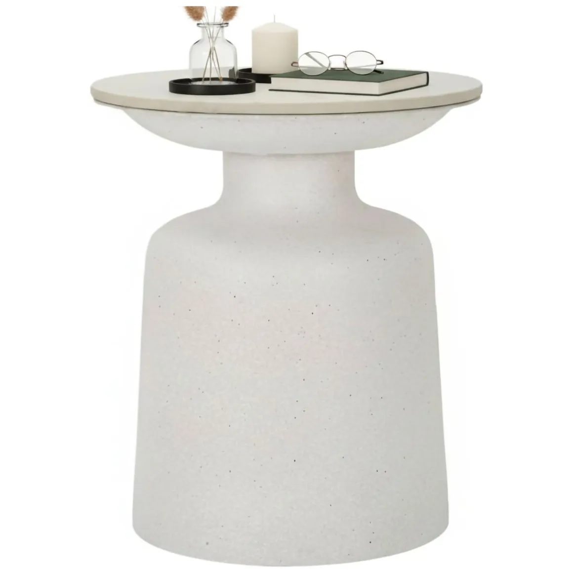 Tavolini Da Salotto > Dmora Tavolino salotto rotondo 45x45x39h cm - Ceva Bianco