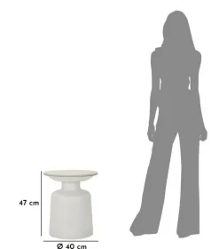 Tavolini Da Salotto > Dmora Tavolino salotto rotondo 45x45x39h cm - Ceva Bianco