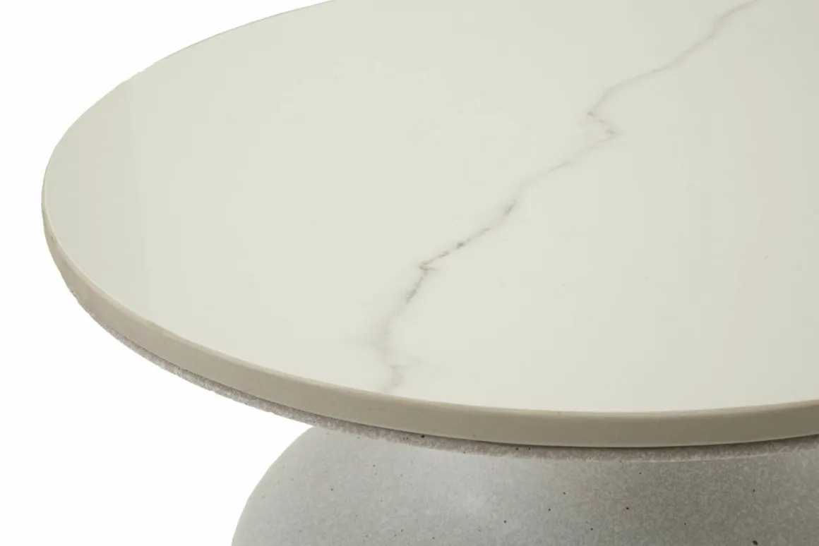 Tavolini Da Salotto > Dmora Tavolino salotto rotondo 45x45x39h cm - Ceva Bianco