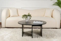 Tavolino salotto rotondo nero 90x90x41h cm - Tairn
