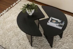 Tavolino salotto rotondo nero 90x90x41h cm - Tairn