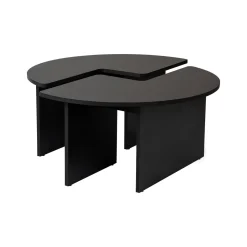 Tavolino salotto rotondo nero 90x90x41h cm - Tairn