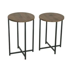 Salotto > Dmora Tavolino salotto rotondo noce 70x35x55h cm - Gwenllian Marrone Noce