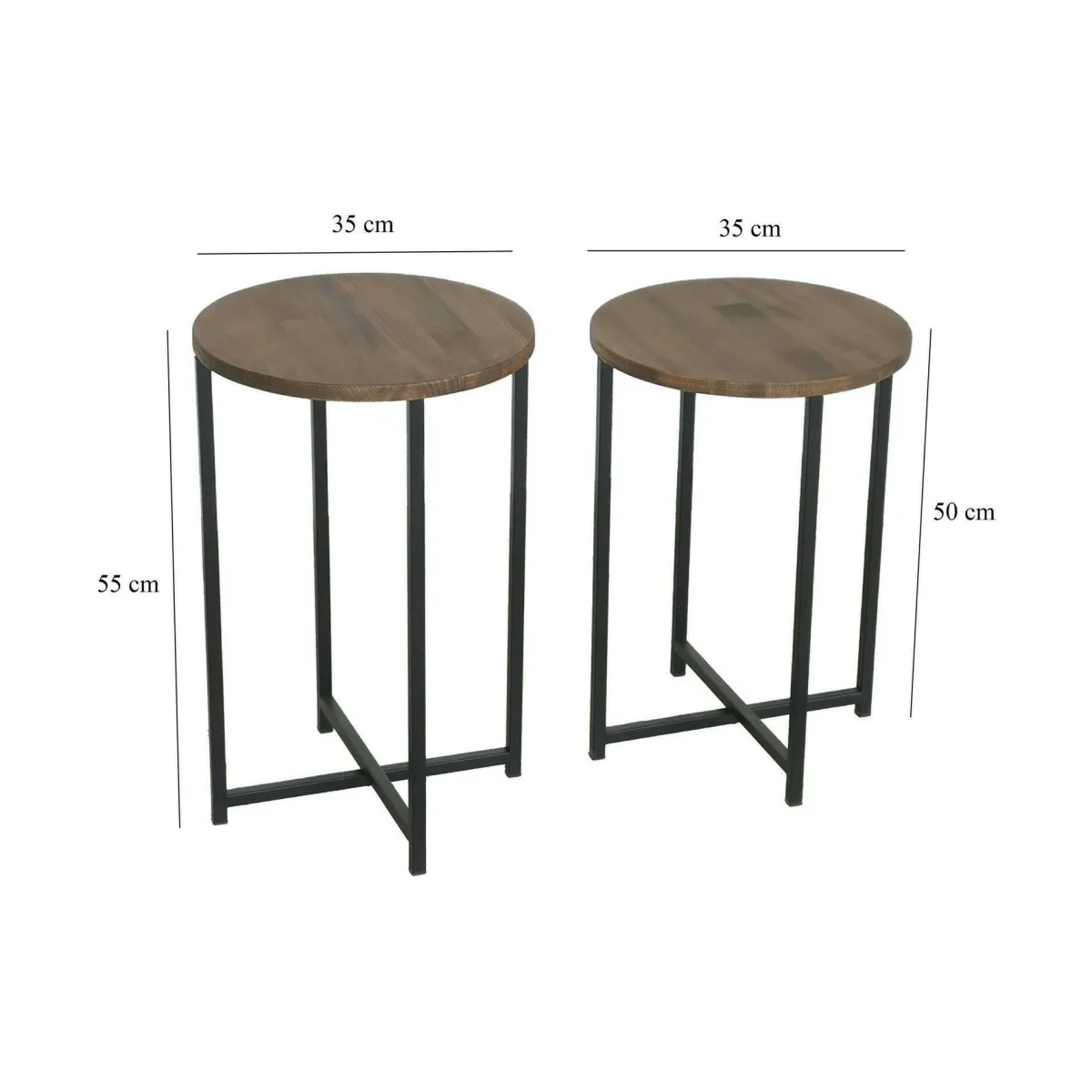 Salotto > Dmora Tavolino salotto rotondo noce 70x35x55h cm - Gwenllian Marrone Noce