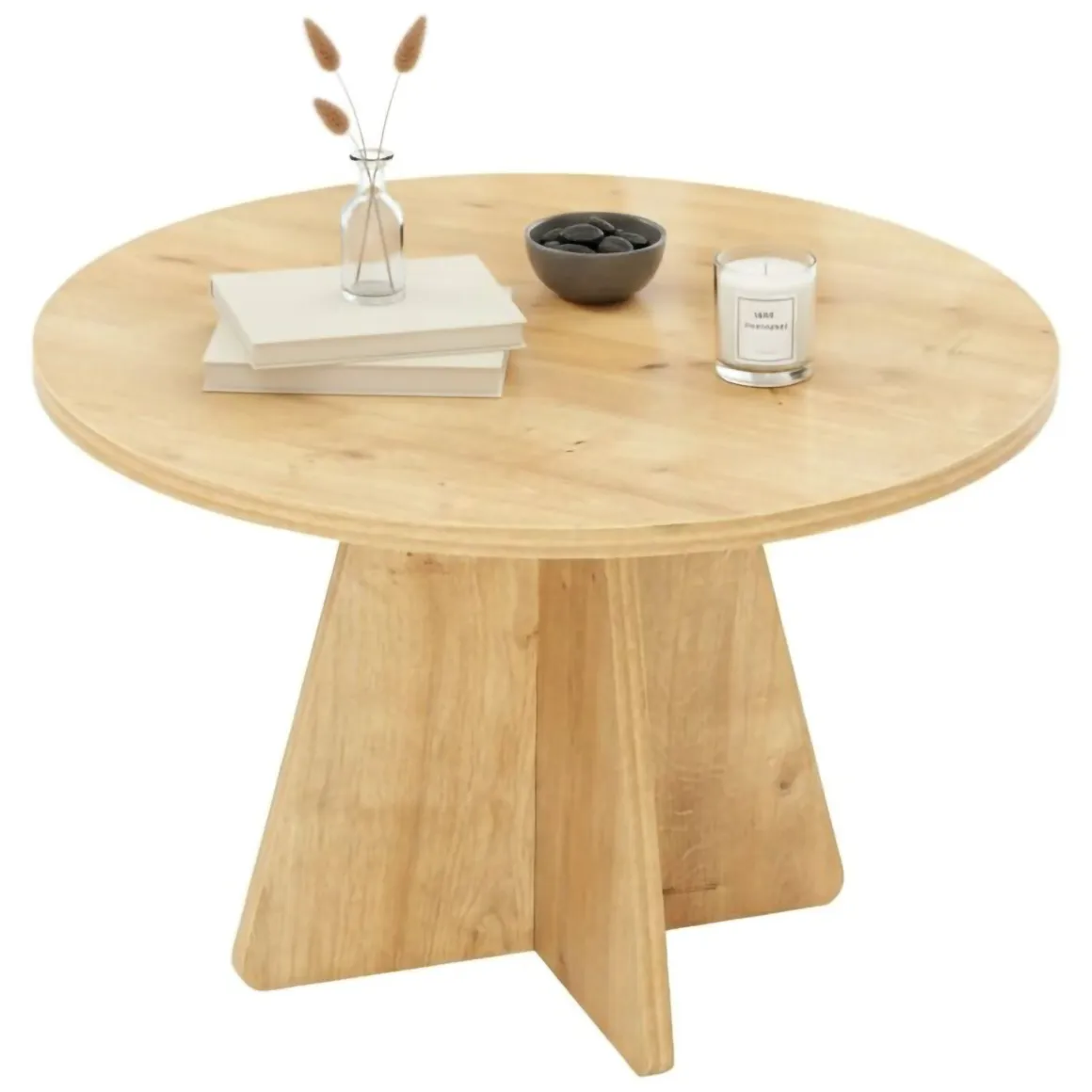 Tavolino salotto rotondo quercia 60x60x40h cm - Armanda