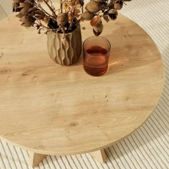 Tavolino salotto rotondo quercia 60x60x40h cm - Armanda