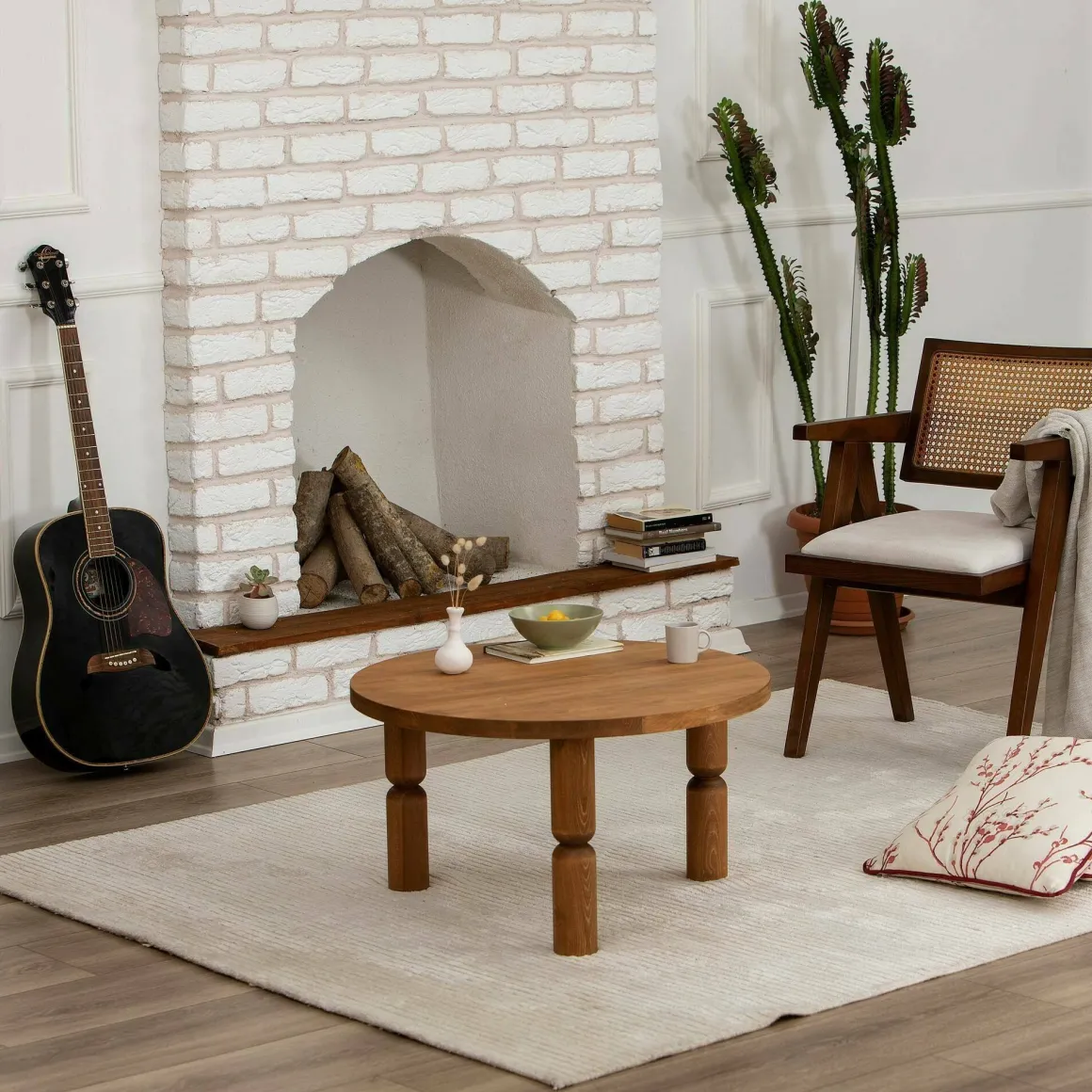 Tavolino salotto rotondo quercia 70x70x40h cm - Victorien