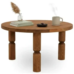 Tavolino salotto rotondo quercia 70x70x40h cm - Victorien