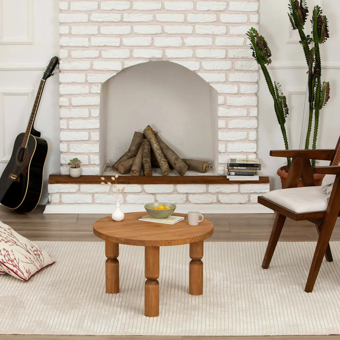 Tavolino salotto rotondo quercia 70x70x40h cm - Victorien