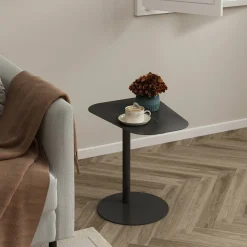 Tavolino salotto sagomato angoli arrotondoti ardesia 50x38x50h cm - Niccone