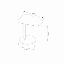 Tavolino salotto sagomato angoli arrotondoti ardesia 50x38x50h cm - Niccone