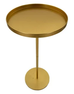 Tavolini Da Salotto > Dmora Tavolino soggiorno alto circolare oro 51x51x100h cm - Argile Oro Oro